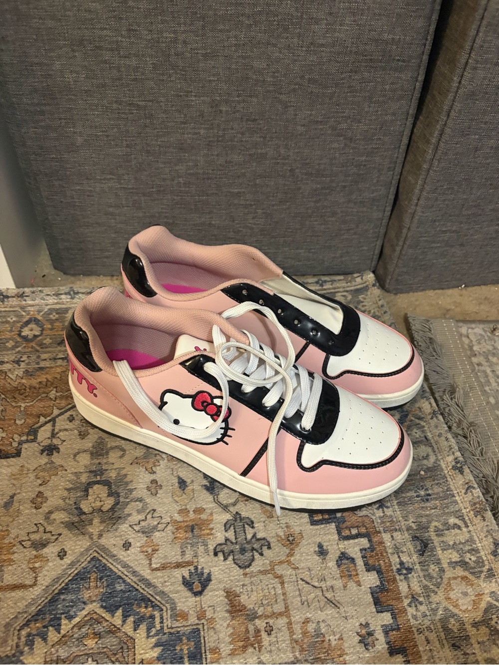 Hello Kitty Pink White Black Casual Sneakers